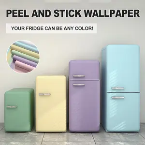 [Multi-color Specifications] 17.72in*78.74in Self-Adhesive Solid Color Refrigerator Wallpaper, Durable Removable Design, Simple Home Decor, Ideal for Kitchen and Fridge Decoration