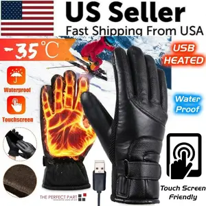 USB Heated Gloves for Winter, Waterproof Touchscreen Thermal Warmers