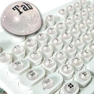 128 count Keyboard  Gap Expander for Long Nails Typing and Gaming, Full Self-Adhesive Symbolic and Alphanumeric   for Keyboards and Laptops (Hemisphere-)