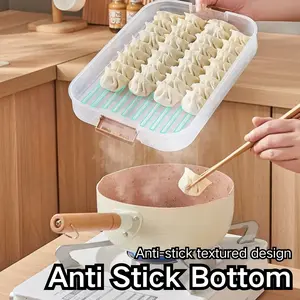 Dumpling Storage Box,Food Containers with Lids Airtight for Snack,3-layer Food Storage Containers,Plastic Cookie Containers,Stackable Cookie Carrier, Fruit, Vegetables, Meat, Sandwiches, SummerVibes