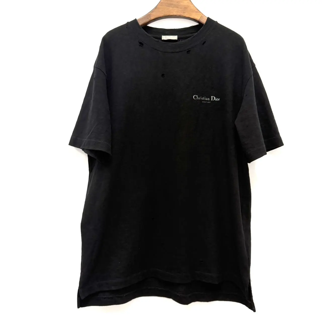 CALUXA -Christian Dior Couture Distressed T-Shirt Black Size L