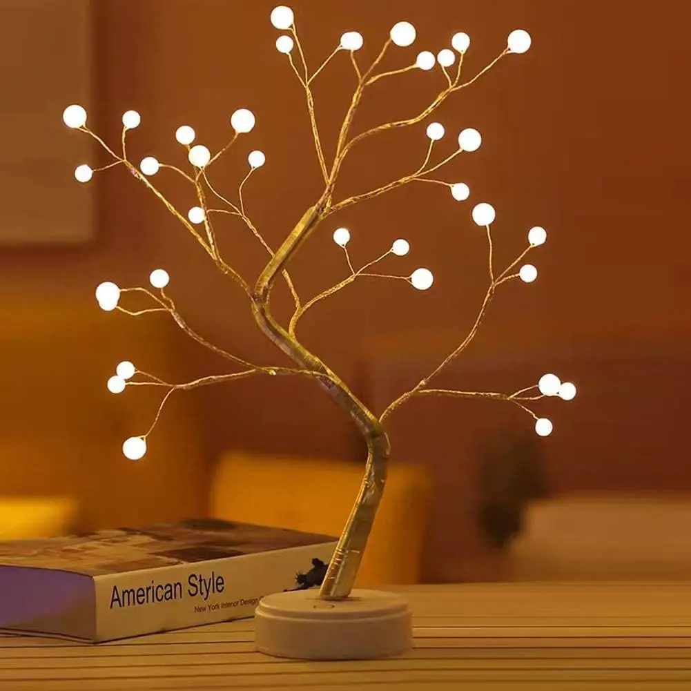 Perfect Holiday 60 LED Twig Tree Lights Battery Operated Warm White Decorative