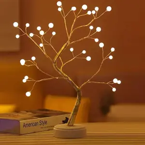 Perfect Holiday 60 LED Twig Tree Lights Battery Operated Warm White Decorative