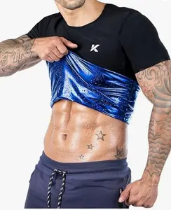 Men's Sweat Enhancing Compression Tee - Short Sleeve Sauna T-Shirt for Summer Workout