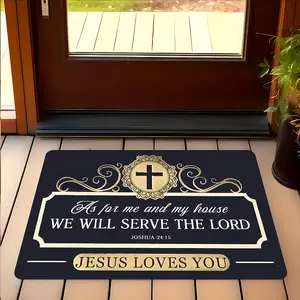 Religious Scripture Design Doormat, Positive Entrance Rug, High-end Design Highly Absorbent Floor Mats, Anti-slip Quick drying Soft Carpets, Suitable for Multi-scenario, Indoor Outdoor Entrance Carpet Home Decor, Gifts for Family and Friends Christmas