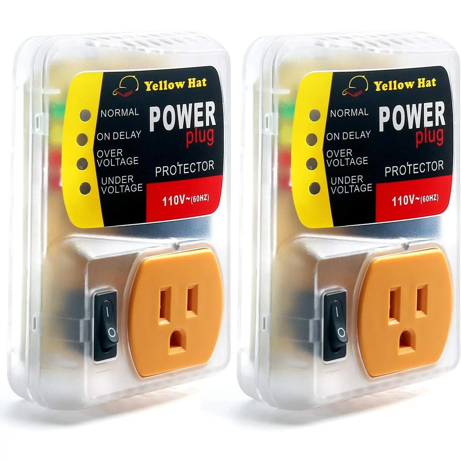 Surge Protector, Protector for  Appliance,  Brownout Outlet 110V 15A (2 Pack) Red