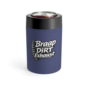 Braap Dirt Exhaust Can Cooler - Insulated 12oz Portable Bottle Drink Holder for Off-Road Fans