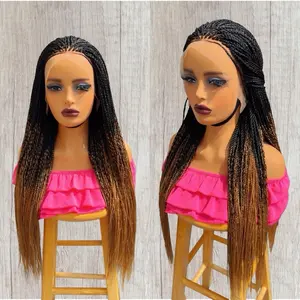 13x4 Frontal Lace Wig Senegalese Twists Ombré #1/#27 26-28inches Natural Hairline Lightweight Comfortable Protective Style