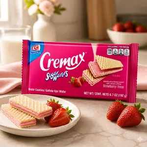 Gamesa Cremax Vanilla Wafer Cookies Strawberry Flavor 5. 7 oz 163g
