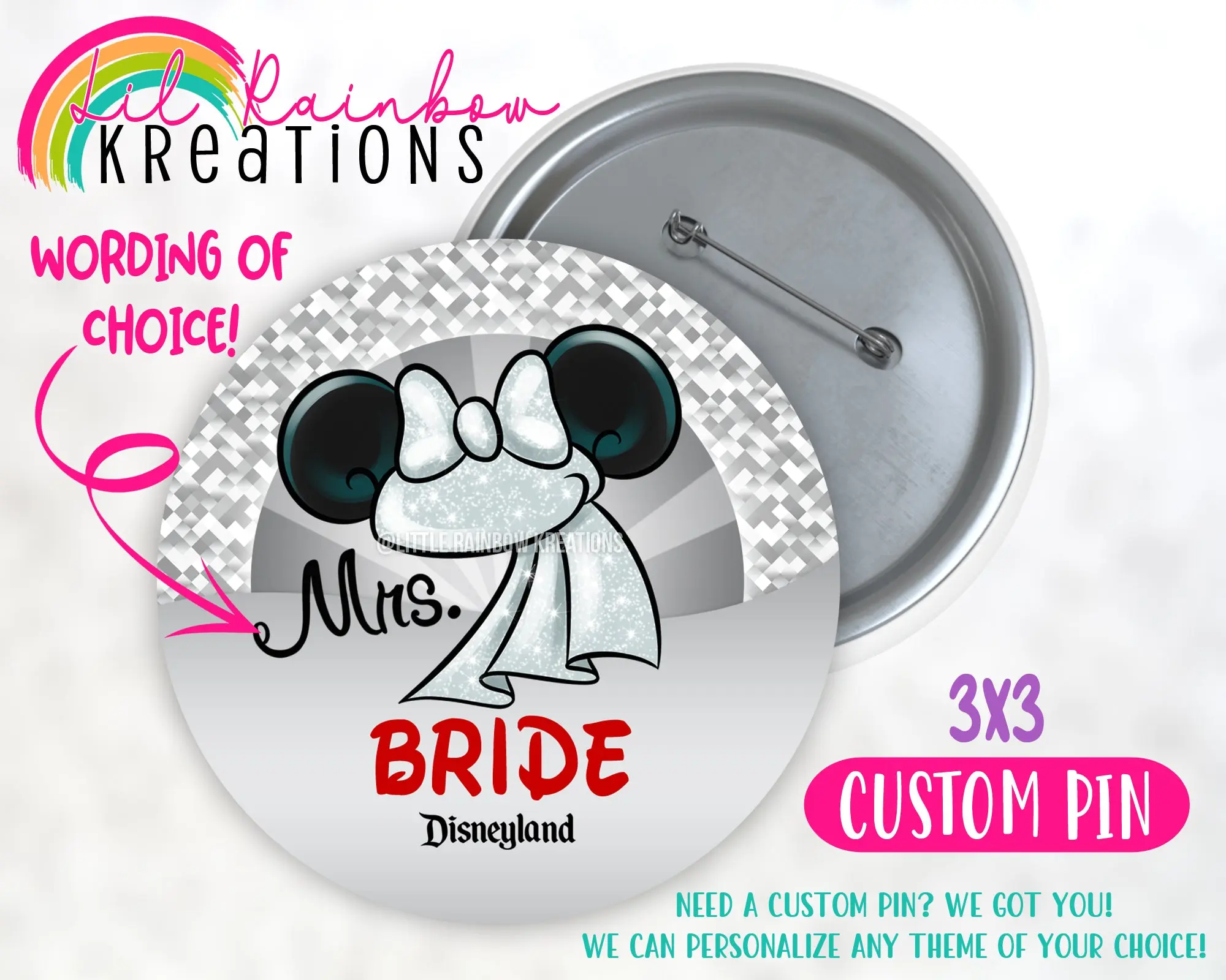 Minnie Bride 2 | Pins and Buttons