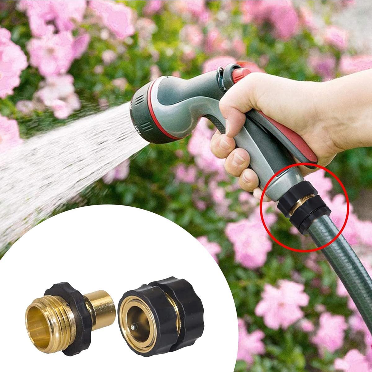 Garden Hose Quick Connector,Male and Female Garden Hose Fitting Quick Connector Rubber Washers Leak Proof Durable Aluminum 6 Set Quick Connect Hose Fittings for Garden Hose Quick Connector with Gasket,3/4 Inch Attachment Quick#MothersDayGift #GiftsForHer