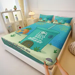Beachburg Anti-Slip Bed Sheet Set, Cartoon Anime Theme Kids Bedroom Decor, Perfect Holiday/birthday Gift for Children