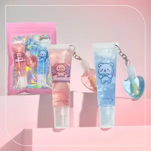 Cute Bear Design Lip Gloss, 2 Counts/set Long Lasting Moisturizing Lip Gloss, Glossy Lip Glaze, Juicy Lip Plump, Plumping Lip Oil Kit for Girls & Women, Makeup