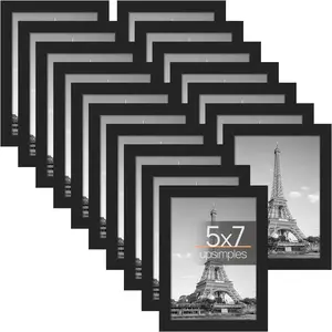 5x7 picture frame with real glassbulk photo frames for wall or tabletop displayset of 17black