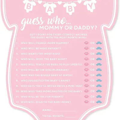 Guessing Game Dirty Headbands Game Easy Fun Baby Shower Game