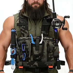 Men's Multifunctional Outdoor Chest Bag, Fishing Lure Fly Fishing Backpack, Versatile Front Hanging Pouch for Hiking and Camping