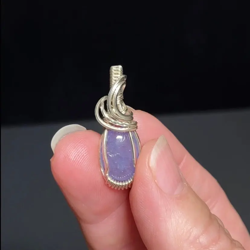 Tanzanite & Sterling Silver Wire Wrapped Pendant