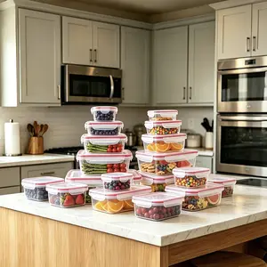 20 Pack (20pcs containers & 20pcs Lids) Stackable Airtight Food Storage Set – Microwave & Freezer Safe