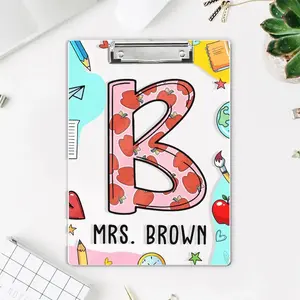 Personalized Teacher Gifts, Custom Alphabet Teacher Clipboard, Custom Back To School Clipboard With Teacher Name, Teacher Appreciation Gifts
