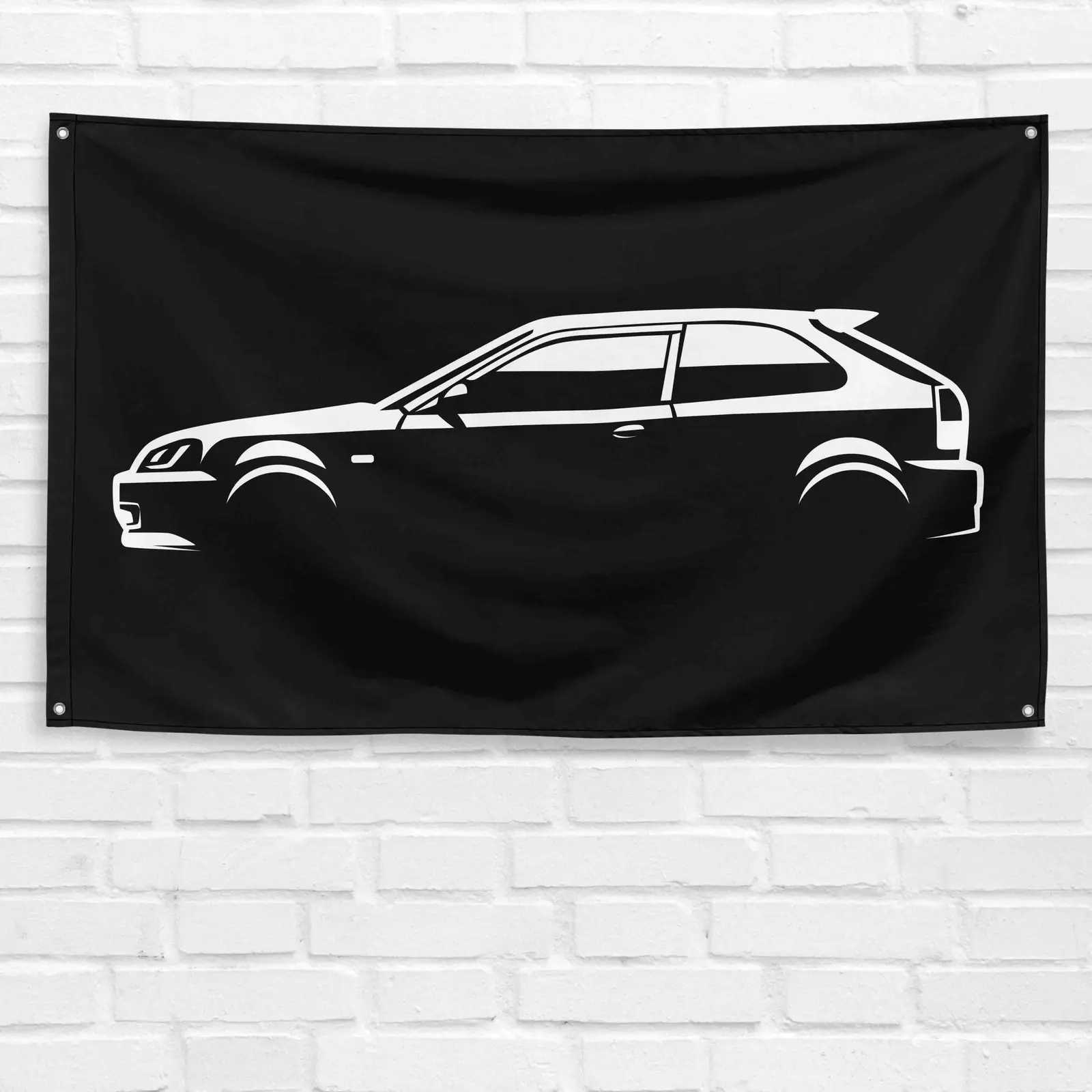 Honda Civic EK Decoration Banner - 3x5 ft Durable Polyester Single-Sided Banner with Iron Grommets, Hangable Indoor Garage Wall Decor, Dad's Birthday Gift Idea