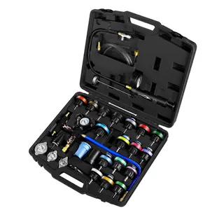 JIFETOR Radiator Coolant Pressure Tester Vacuum Refill Tool Kit, 28PCS Automotive Cooling System Leak Test and Pneumatic Purge Fill Set with Testing Adapter Caps Universal for Airlift Car Auto Truck