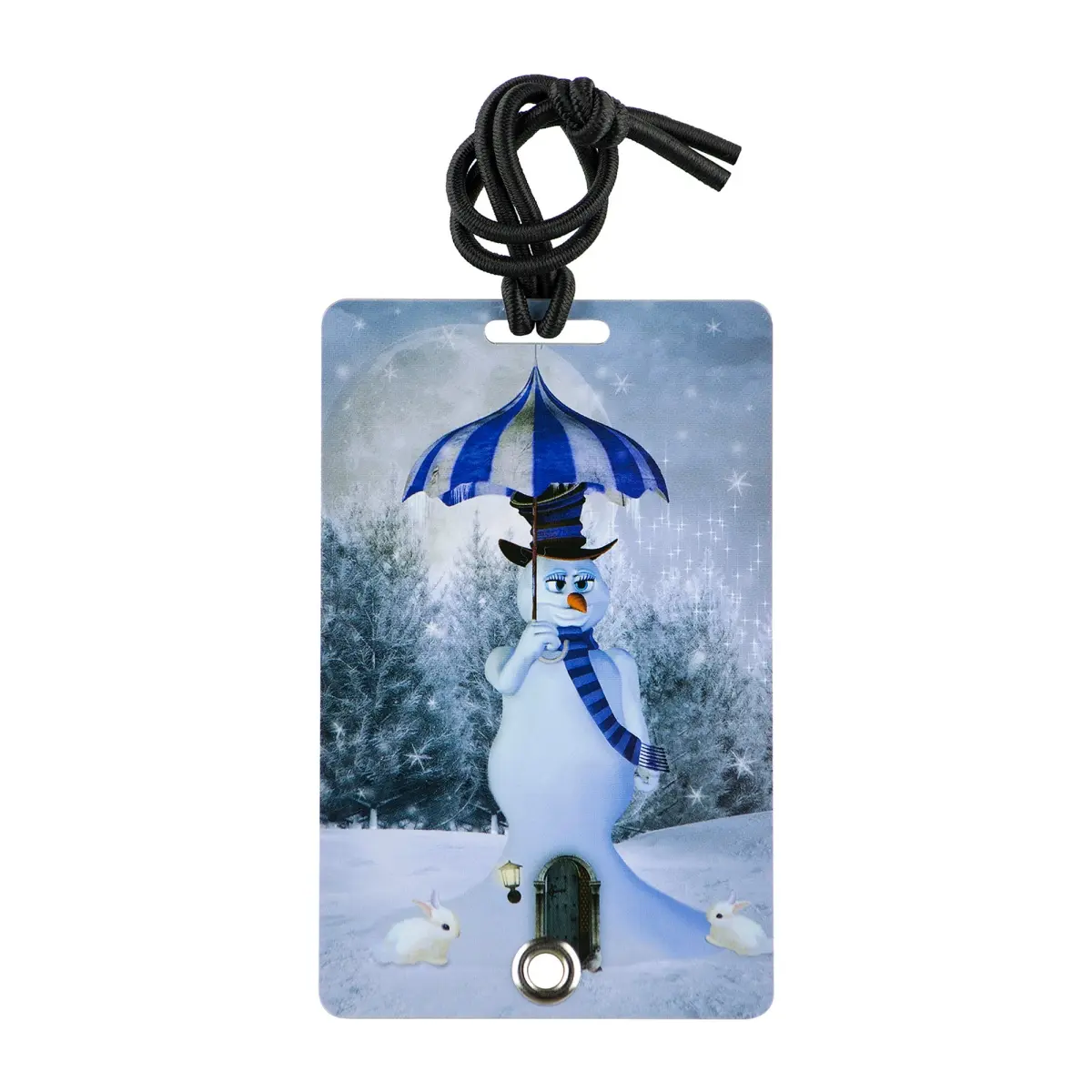 212 MAIN PVC Luggage Tag - 2047 Stylish Secure Design, Elastic Bungee, Rivet Fastener, Hidden Info Slot; Compatible with Backpacks and Pet Carriers