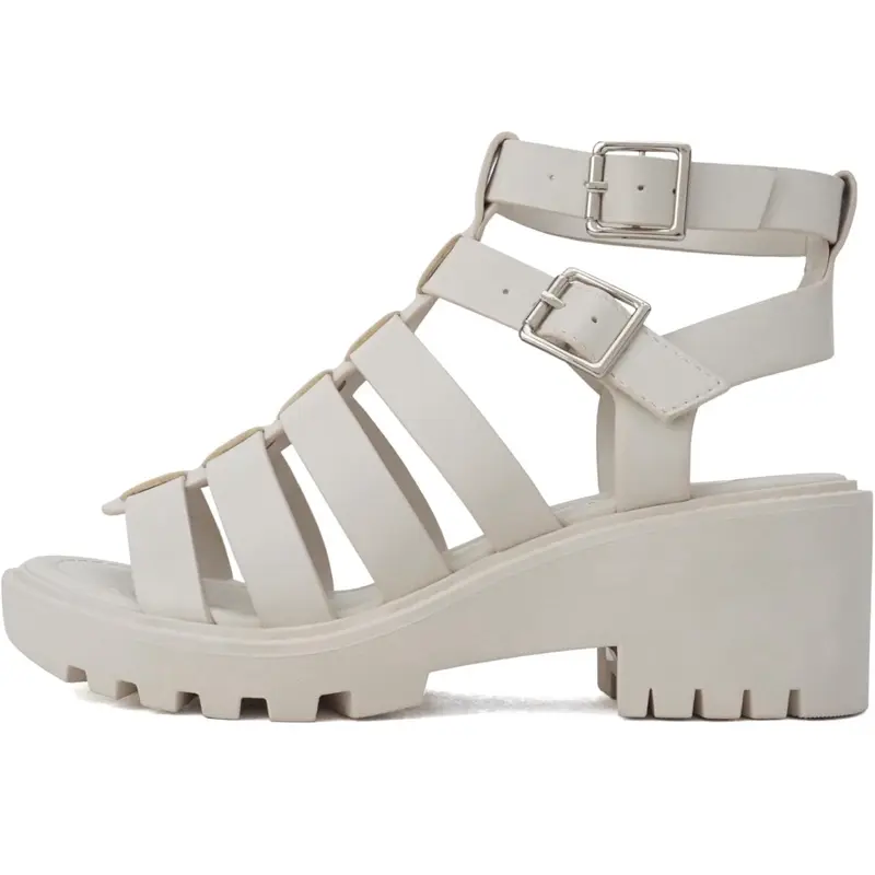 SODA Women's Low Block Heeled Sandals - REBRITH