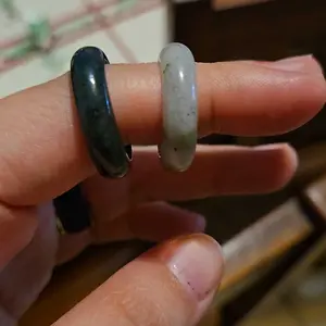 Healing Crystal Rings, Natural Stone Solid Bands, Jewelry Gifts, Energy Crystals, Minimalist Rings, US Sizes 7–10, 18 Natural Crystals