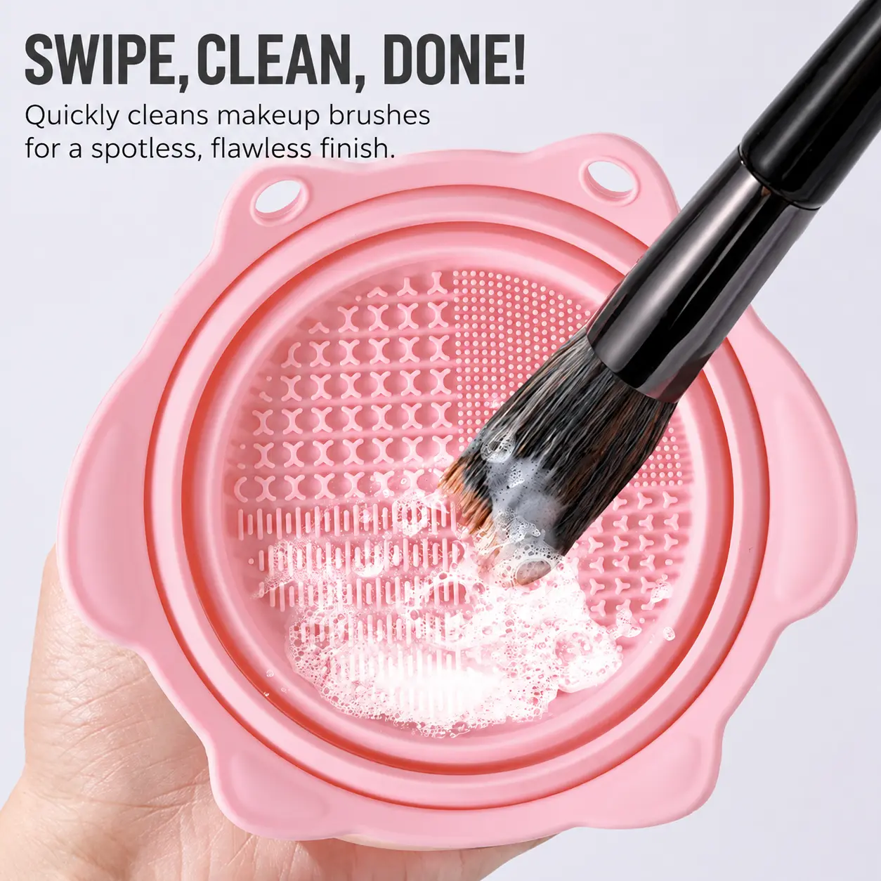 Makeup Brush Cleaner, Foldable Silicone Bowl Scrubber for Daily Makeup Cleaning