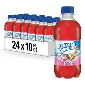 Hawaiian Punch Lemon Berry Squeeze Fruit Juice Drink, 10 Fl Oz Bottles, 24 Count