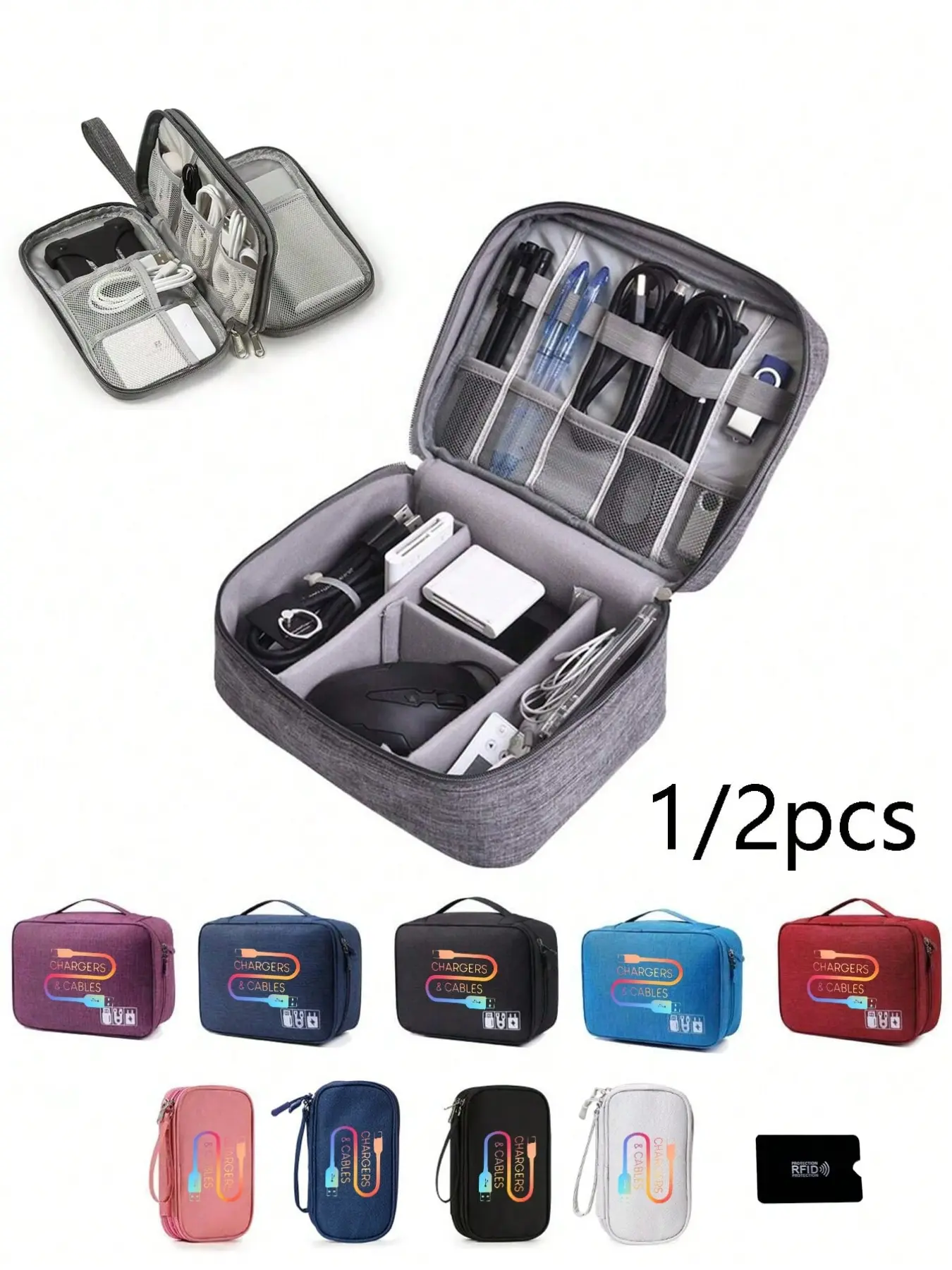 Electronics Storage Travel Bag, Waterproof Cable Organizer, Portable Tech Accessories Case, Laptop Phone Holder, Business Trip Essential, Travel Gadgets, Travel Accessory, Travel Pouches
