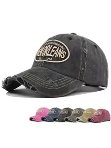 Classic retro New Orleans letter embroidered baseball cap, versatile wide brimmed hat, suitable for couples, perfect for outdoor leisure sports