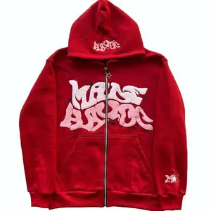 Men's Hoodies Puff Print Grunge Graphic Zip Up Jacket - Sweaters, Long Sleeve Casual Hoodie, Unisex Stylish Design hoodies men Classic Black Hooded Sweatshirt Menswear Tops Oversize Baggy Pullover Motocross Jeans Shorts