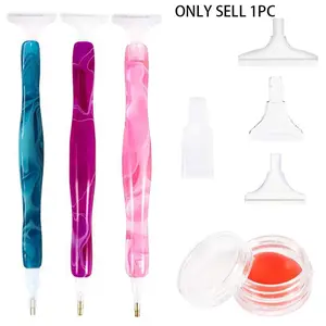 Diamond Painting Pen, Handmade Resin Diamond Painting Art Pens with Glue Clay and Various Tips, More Comfortable and Faster, 5D Diamond Painting Tools for Diamond Paintings Hobby (Pink)