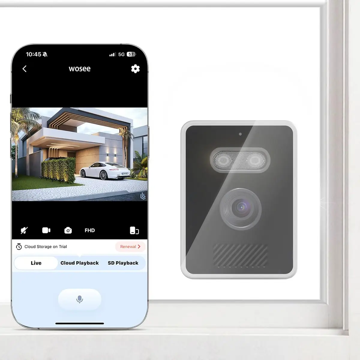 CamzyCam 5MP 2K Window Camera,2.4GHz & 5GHz WiFi Indoor Cameras for Home Security with ChromaMax Al Color Night Vision,Person & Motion Detection,24/7