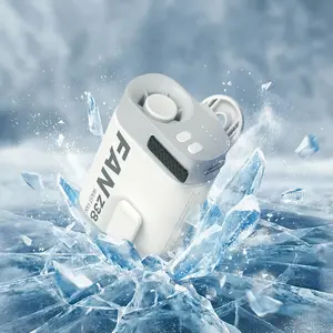 Z38 Portable Waist Fan, 10m/s High-Speed 4-Speed Adjustable Wearable Personal Fan, Rechargeable Clip-on Fan with 360° Rotation & Red-Blue Strobe Warning Light, Running, Cycling, Camping, Travel, Outdoor Work, Instant Back Cooling, Small Size Powerful