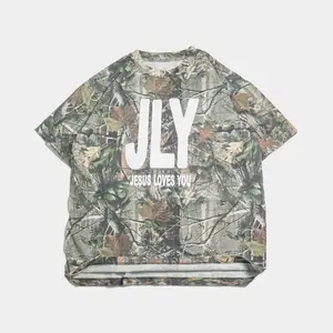 JLY Jesus Loves You Camo Heavy Tee Oversized Streetwear