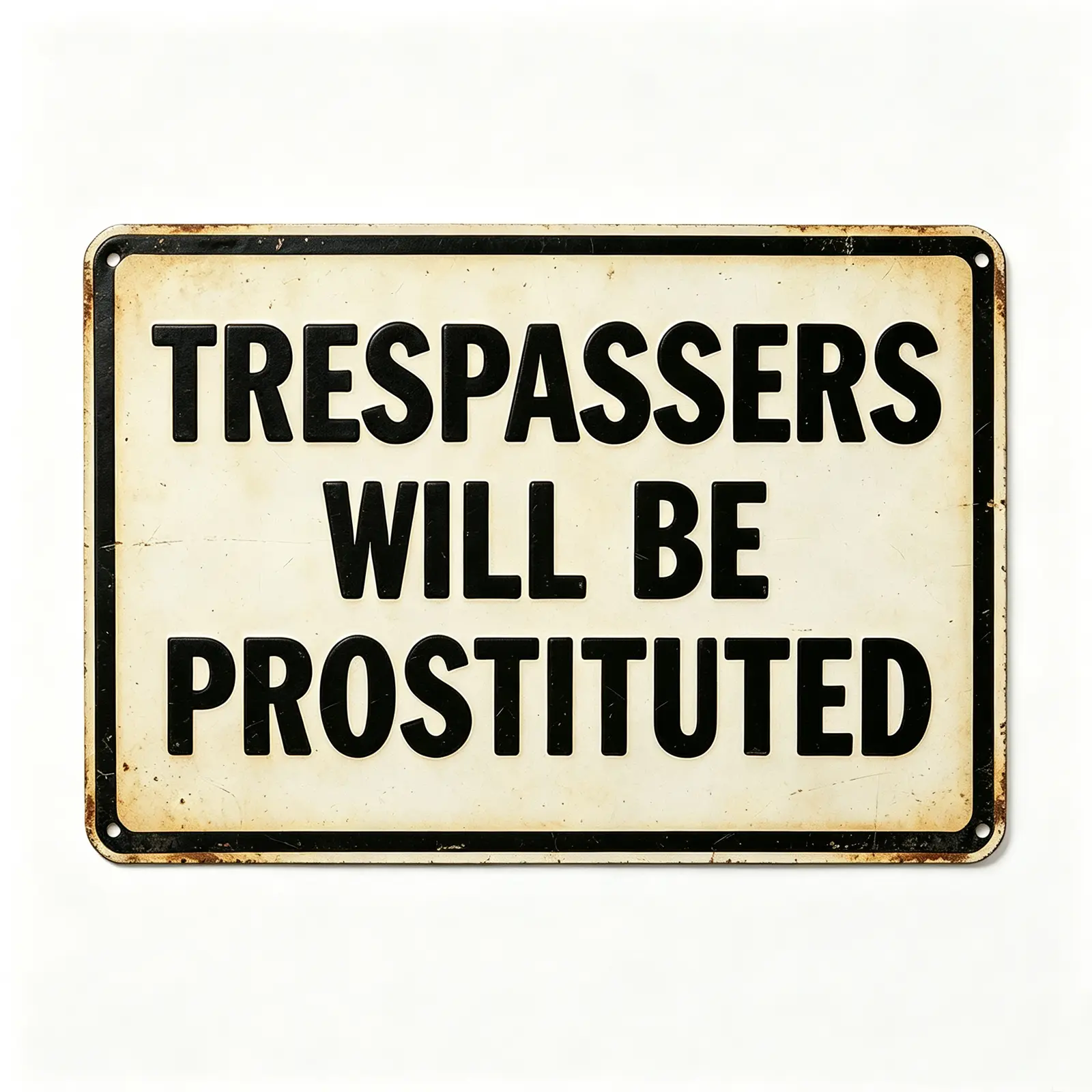 Funny No Trespassing Metal Sign 12x8 Inch | Trespassers Will Be Prosecuted Vintage Warning Plaque | Private Property Tin Poster for Yard Fence Gate