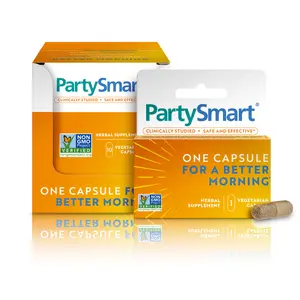 Himalaya PartySmart, 10 Individual Capsules - Alcohol Breakdown Liver Support for a Better Morning After Drinking - Plant Based, Vegan, Non-GMO, Gluten Free, Clinically Studied