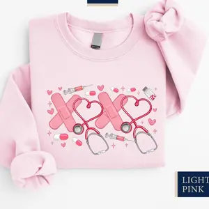 XOXO Nurse Stethoscope Sweatshirt or T-Shirt, Valentines Day Gift for Nurse, Nurse Couple Shirt, Gift for Doctor, Nurse Couple Sweater, Gift for Her