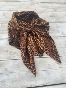 Cheetah Print Wild Rag, 35"x 35", Western Wild Rag, Boho, Cowboy Scarf