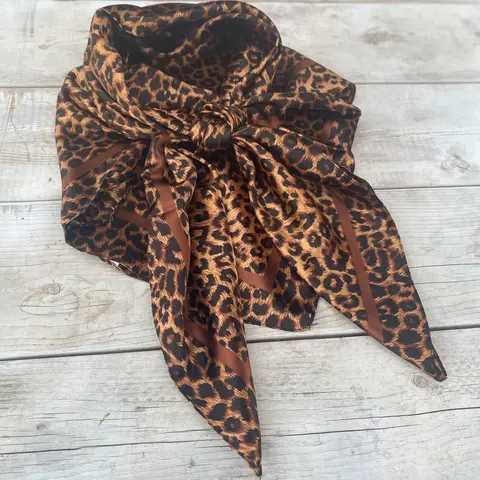 Cheetah Print Wild Rag, 35"x 35", Western Wild Rag, Boho, Cowboy Scarf