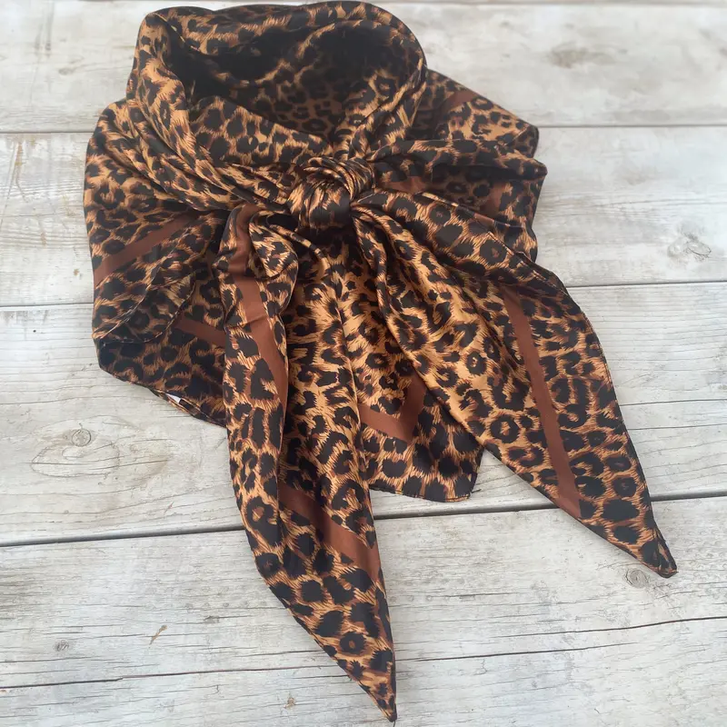 Cheetah Print Wild Rag, 35"x 35", Western Wild Rag, Boho, Cowboy Scarf