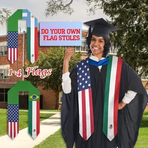 Custom Country Flag Graduation Stole, Personalized Class of 2026 Sash