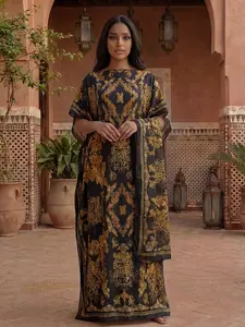 Women's Spring Summer Geometric Print Robe Set, Thin Loose Fit Shawl Scarf, Casual Beach Sun Protection Satin Silk Wrap