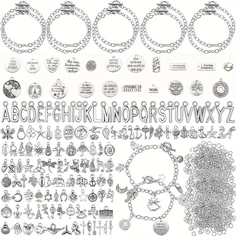 Women's 487-Piece Jewelry Making Hobbies Kit for Adults, Craft Supplies Bundle with 10 Chain Bracelets, 147 Pendants, Interchangeable Beads & Mix Beads for Custom Accessories, Ideal Gifts for Adults