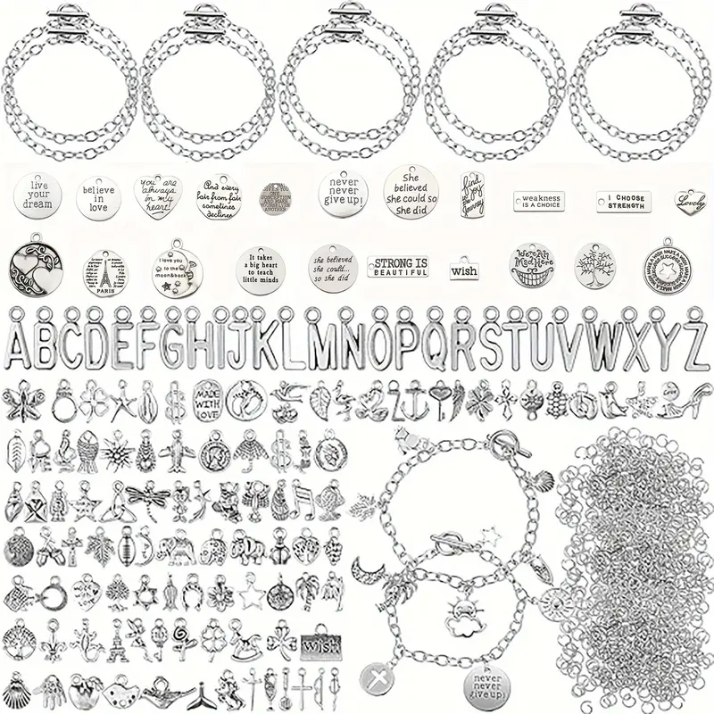 Women's 487-Piece Jewelry Making Hobbies Kit for Adults, Craft Supplies Bundle with 10 Chain Bracelets, 147 Pendants, Interchangeable Beads & Mix Beads for Custom Accessories, Ideal Gifts for Adults