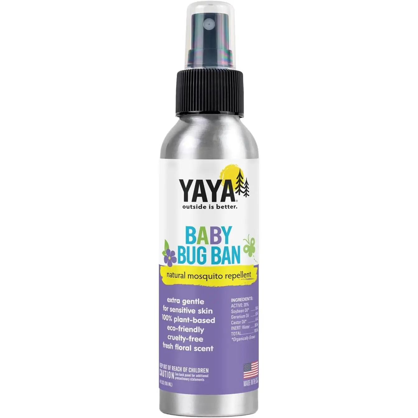 Baby Bug BAN – All-Natural, Proven Effective Repellent for Babies, Children and Sensitive Skin (4 Ounce Spray)