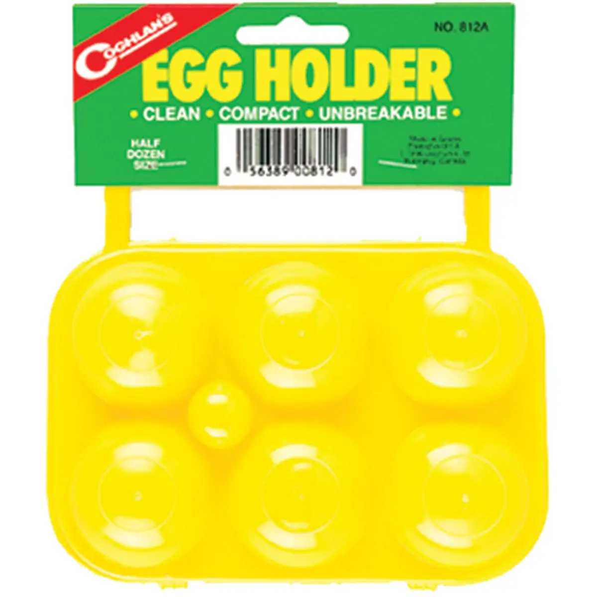Coghlans 159201 Plastic Hiker Egg Carrier, Hiking Outdoor Half Dozen Egg Holder with Handles for Easier Carrying