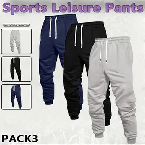 Men's Regular Fit Solid Drawstring Waist Sweatpants, Casual Pocket Design Pants for Fall & Winter, Men's Trousers for Daily Wear, Athleisure Pants